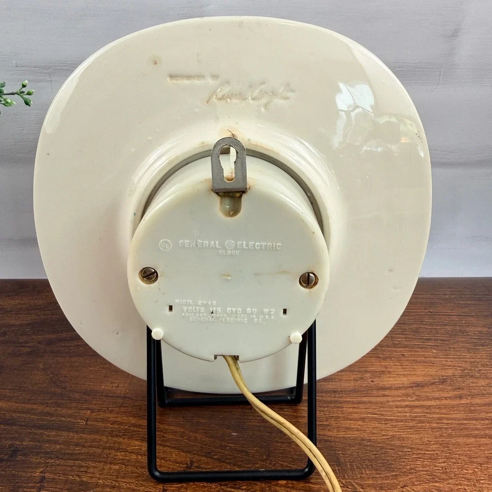 Russel Wright General Electric Ceramic Wall Clock Green Mid Century Works
